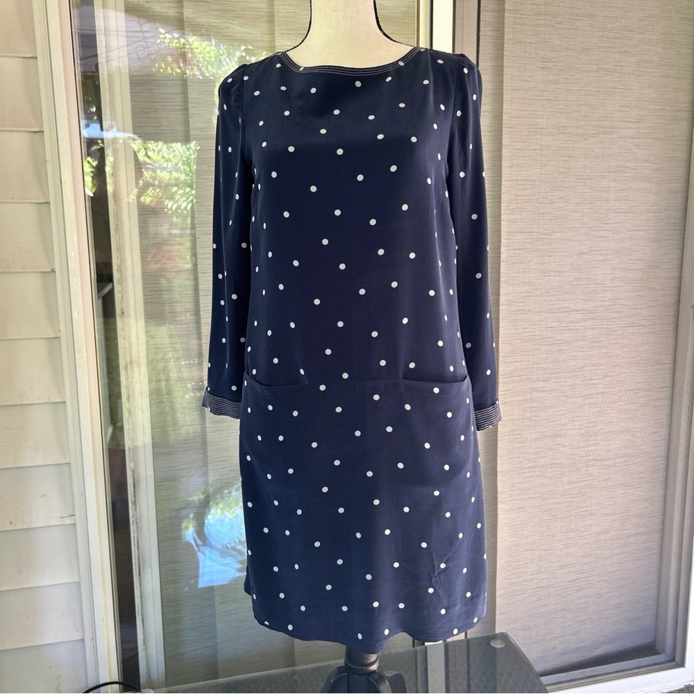 J. Crew Blue Long Sleeve Sheath Dress